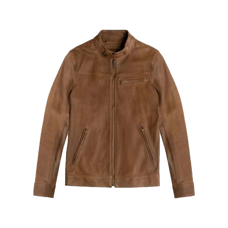 Brown Classic Leather Casual Jacket